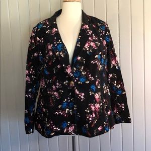 NWT LANE BRYANT VELVETY FLORAL BLAZER SZ 24